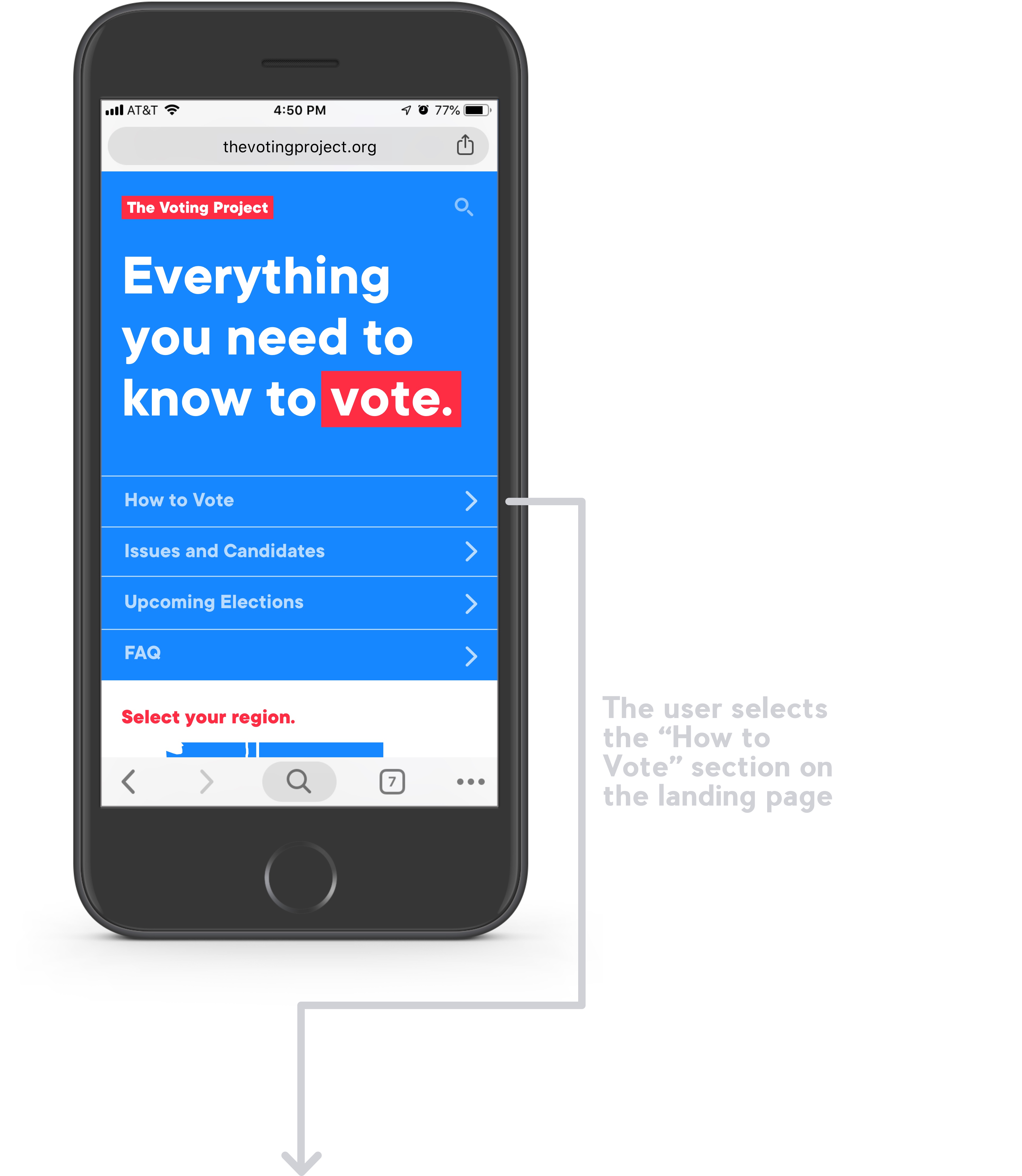 The voting project landing page