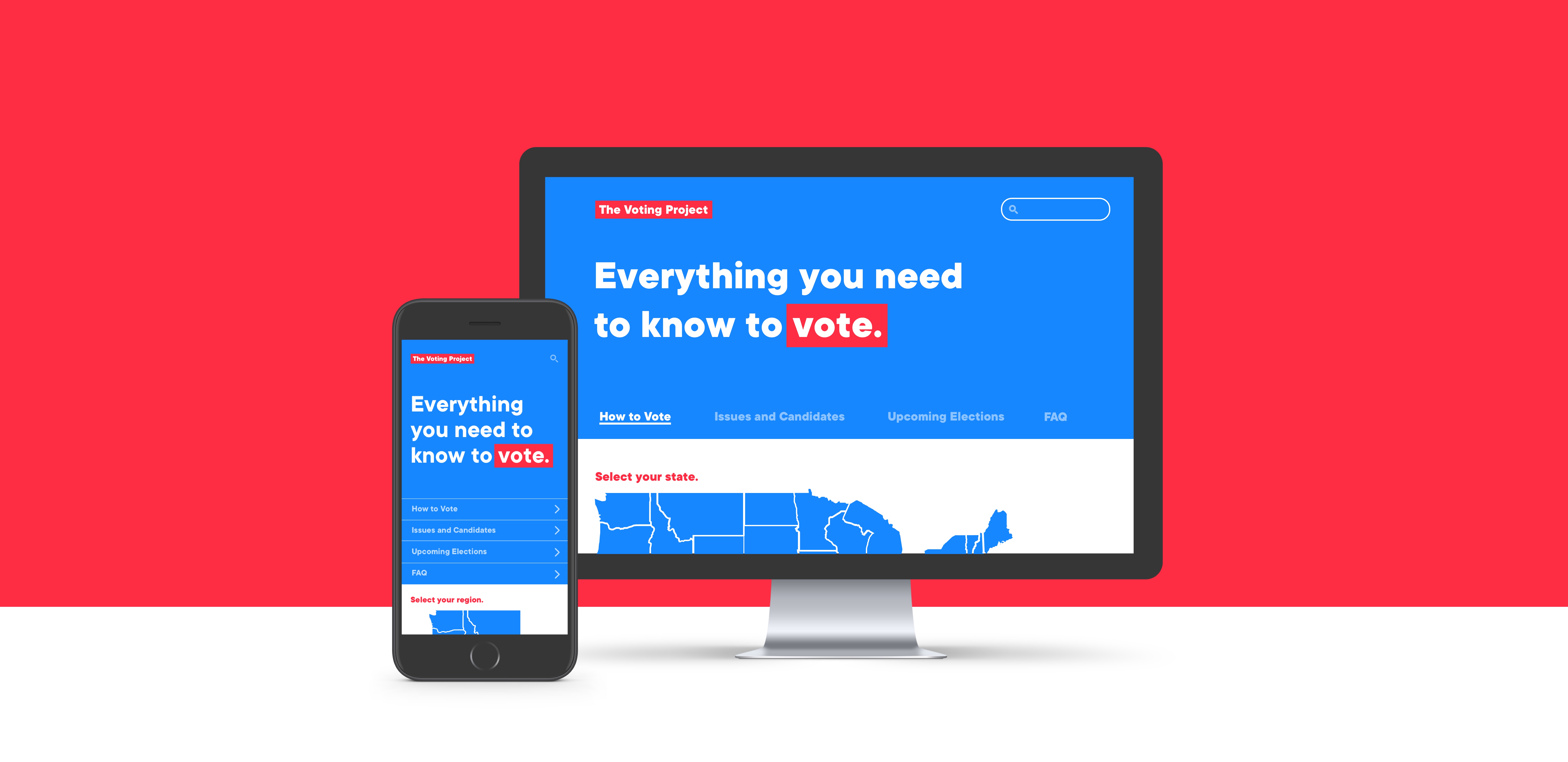 The voting project landing page